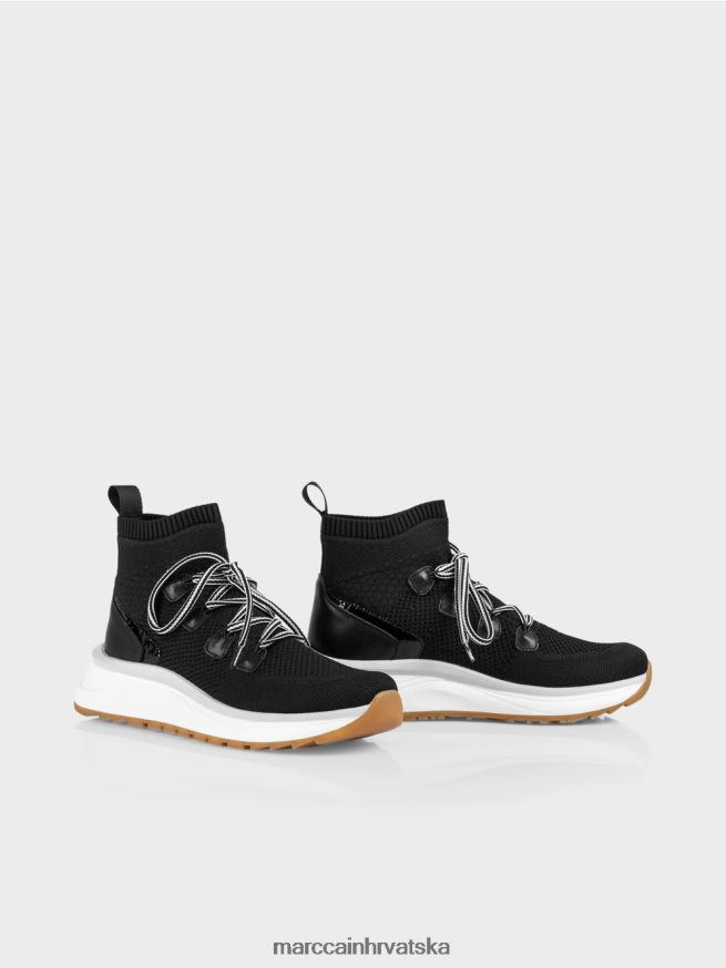 crno Marc Cain cipela srednjeg kroja u pletenom dizajnu obuća 4D66P41647