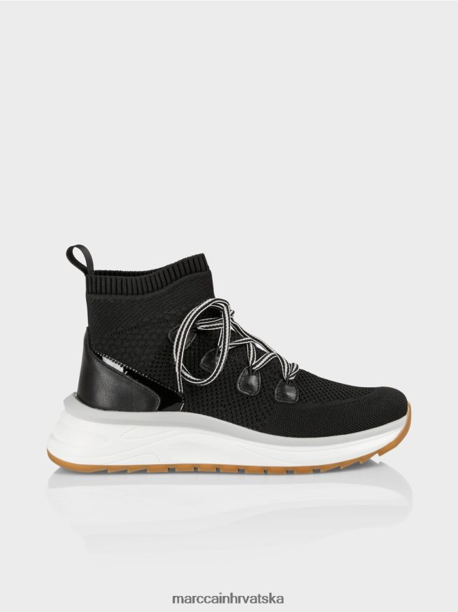 crno Marc Cain cipela srednjeg kroja u pletenom dizajnu obuća 4D66P41647