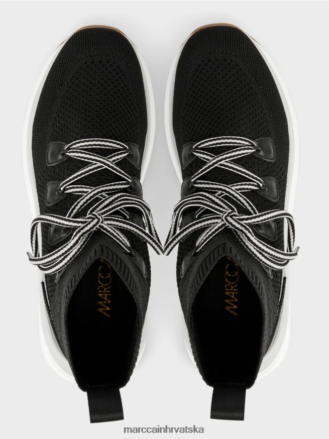 crno Marc Cain cipela srednjeg kroja u pletenom dizajnu obuća 4D66P41647