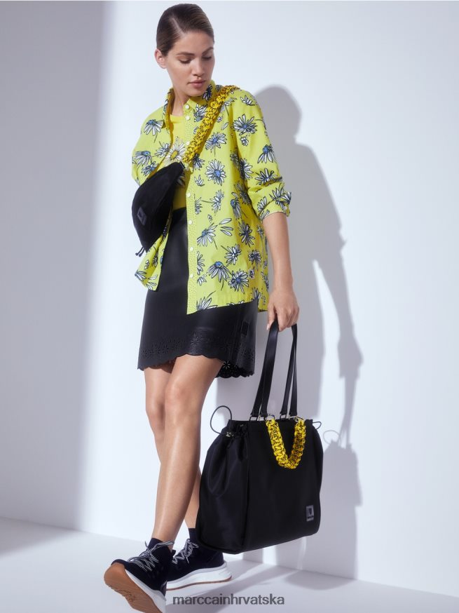 crno Marc Cain cipela srednjeg kroja u pletenom dizajnu obuća 4D66P41647