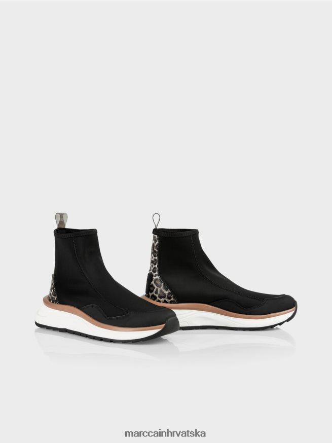 crno Marc Cain cipele srednjeg kroja s leopard petom obuća 4D66P41626