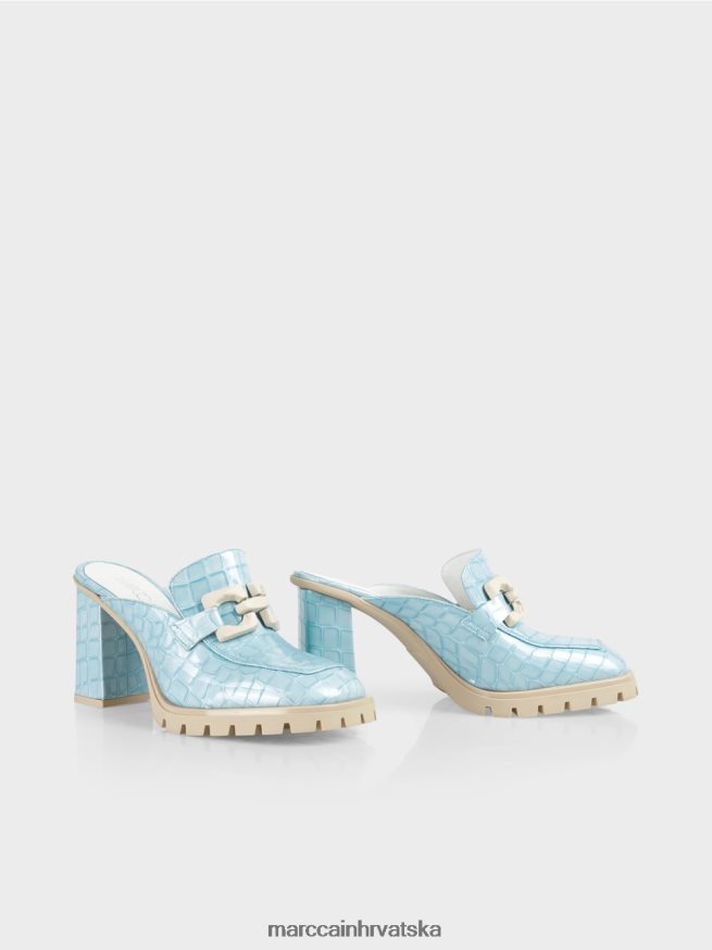 atmosferski plava Marc Cain "promislimo zajedno" faux croc natikače obuća 4D66P41639