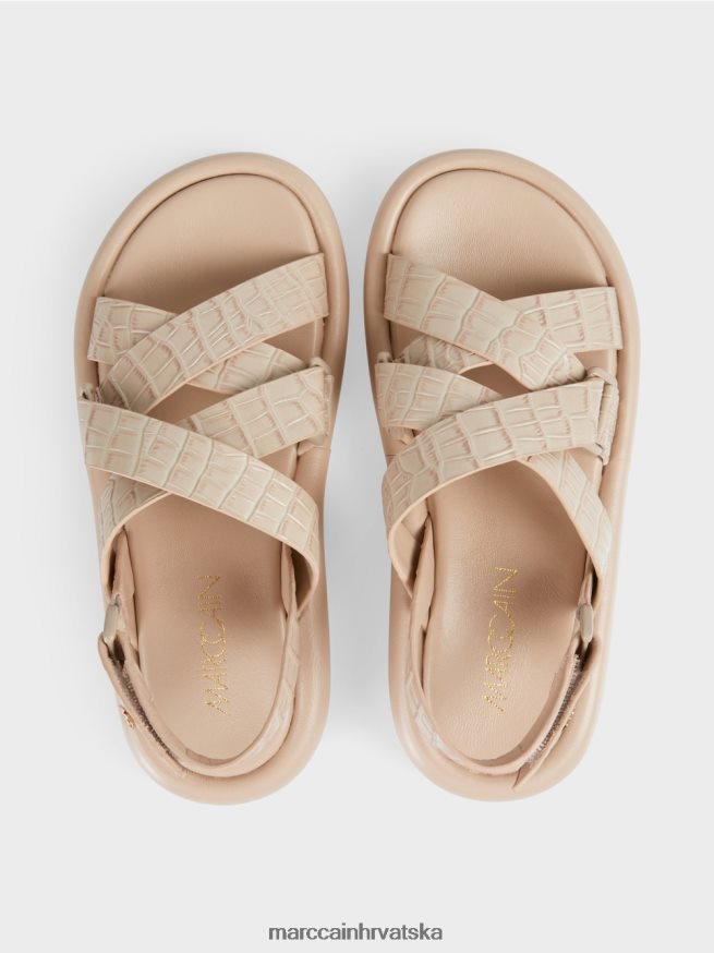 meka taupe Marc Cain umjetne krok sandale s remenom obuća 4D66P41634