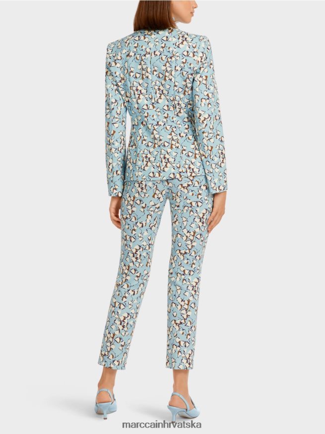 atmosferski plava Marc Cain pripijeni blejzer sa sveobuhvatnim printom odjeća 4D66P4209