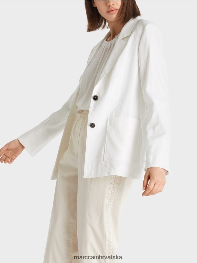 bijela Marc Cain jaki blejzer s lanom odjeća 4D66P4183