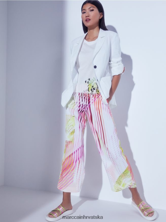 bijela Marc Cain jaki blejzer s lanom odjeća 4D66P4183