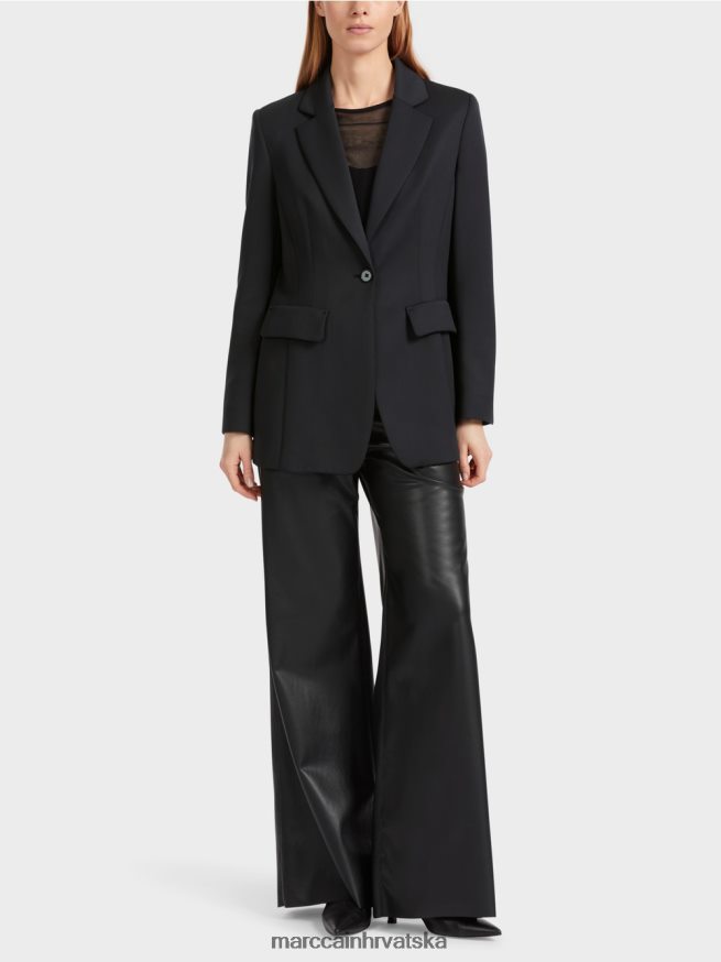 crno Marc Cain blejzer s ukrasnim džepovima pripijenog kroja odjeća 4D66P4154
