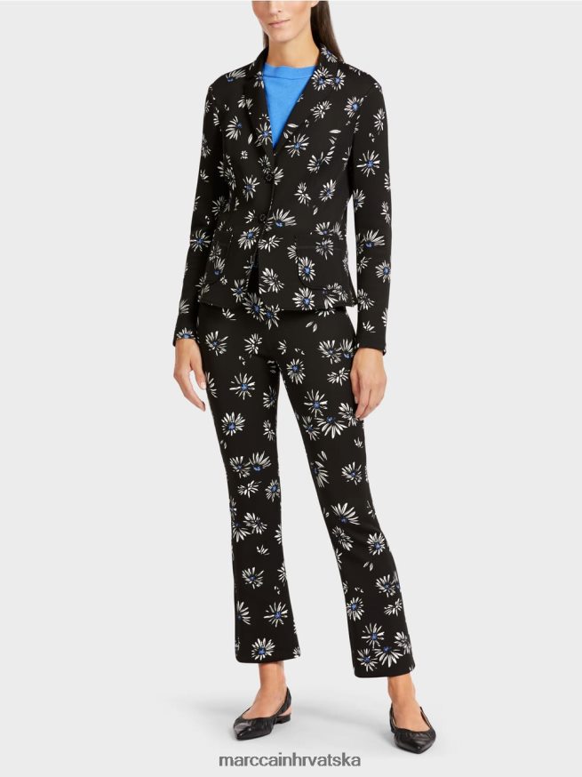 crno Marc Cain blejzer s uzorkom tratinčice odjeća 4D66P4202