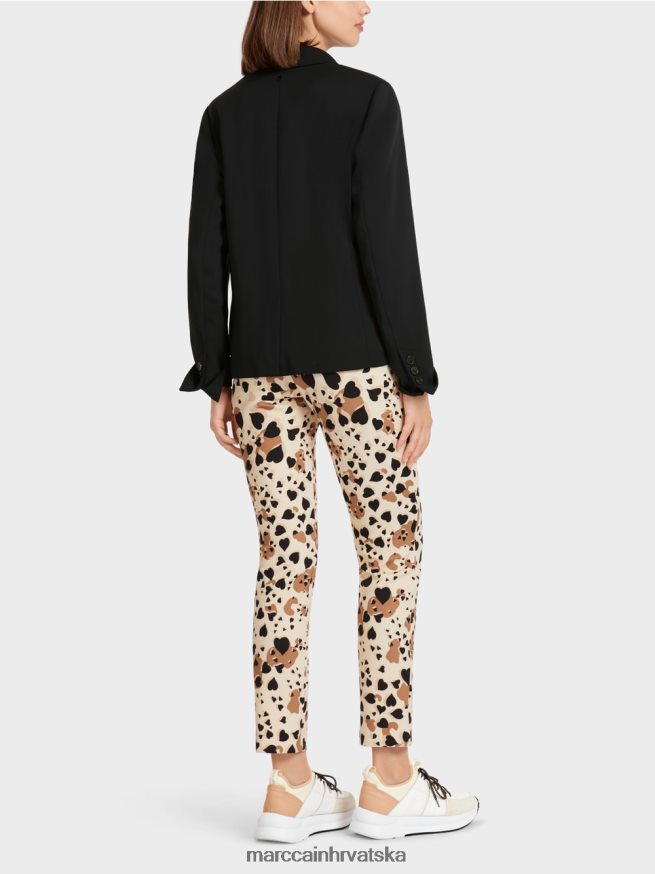 crno Marc Cain blejzer sa širokim preklopom odjeća 4D66P4206