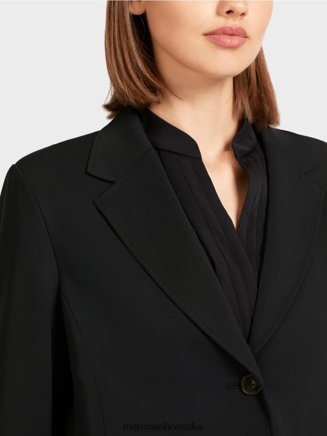 crno Marc Cain blejzer sa širokim preklopom odjeća 4D66P4206