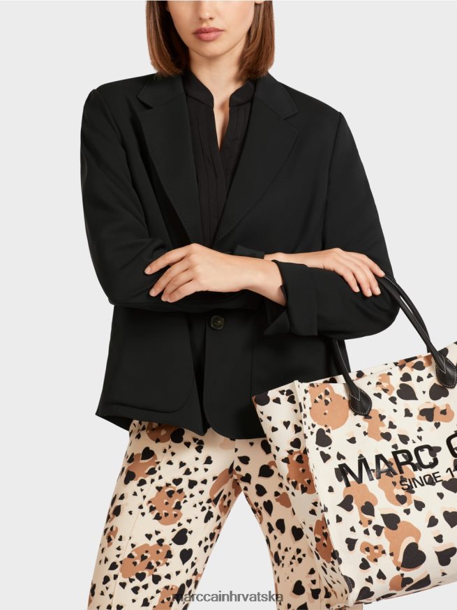 crno Marc Cain blejzer sa širokim preklopom odjeća 4D66P4206