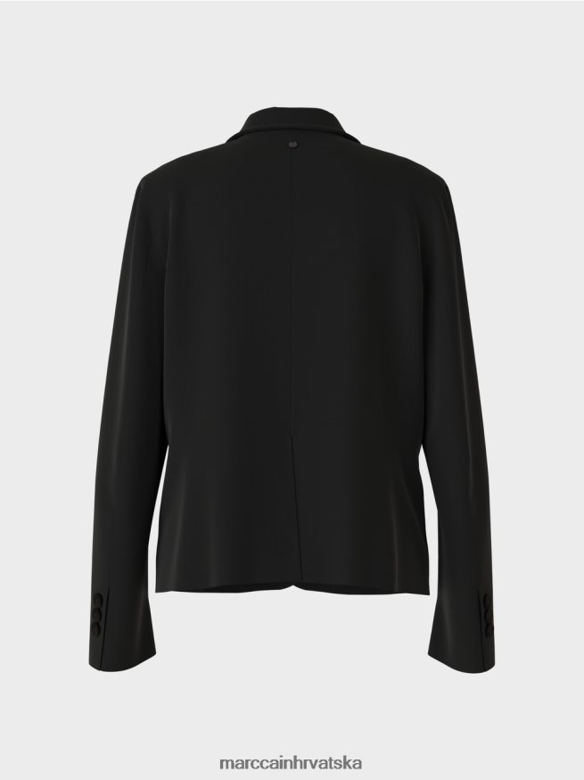 crno Marc Cain blejzer sa širokim preklopom odjeća 4D66P4206