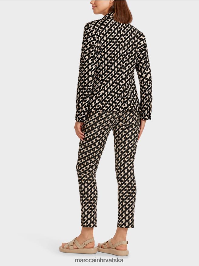 crno Marc Cain klasični blejzer u pastirskom pletu odjeća 4D66P4205