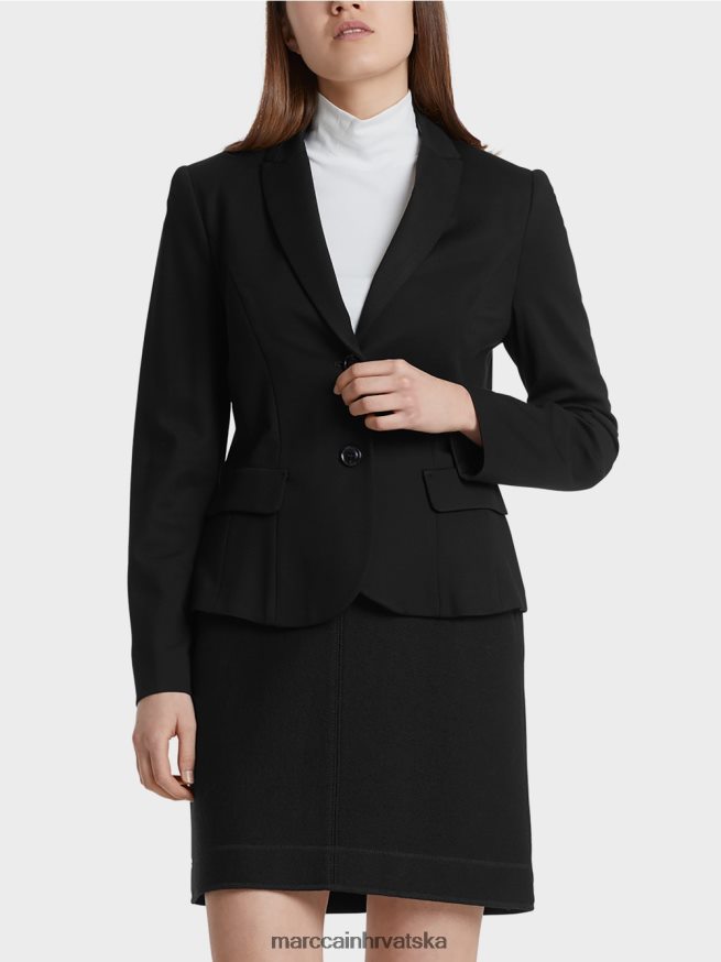 crno Marc Cain lagani sako od finog žerseja odjeća 4D66P4214
