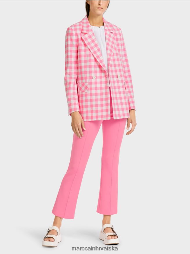 jarko ružičasta Marc Cain blejzer s vichy karom odjeća 4D66P4194