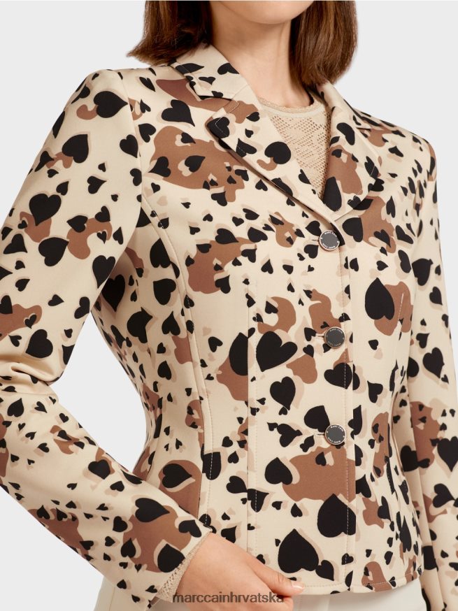 krema Marc Cain blejzer s dizajnom leoparda u obliku srca odjeća 4D66P4204