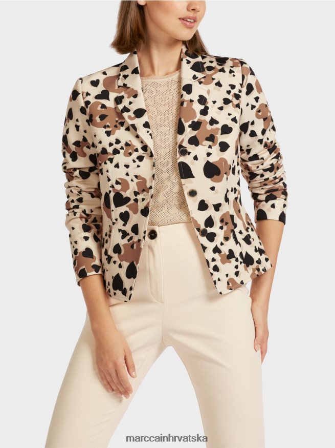 krema Marc Cain blejzer s dizajnom leoparda u obliku srca odjeća 4D66P4204