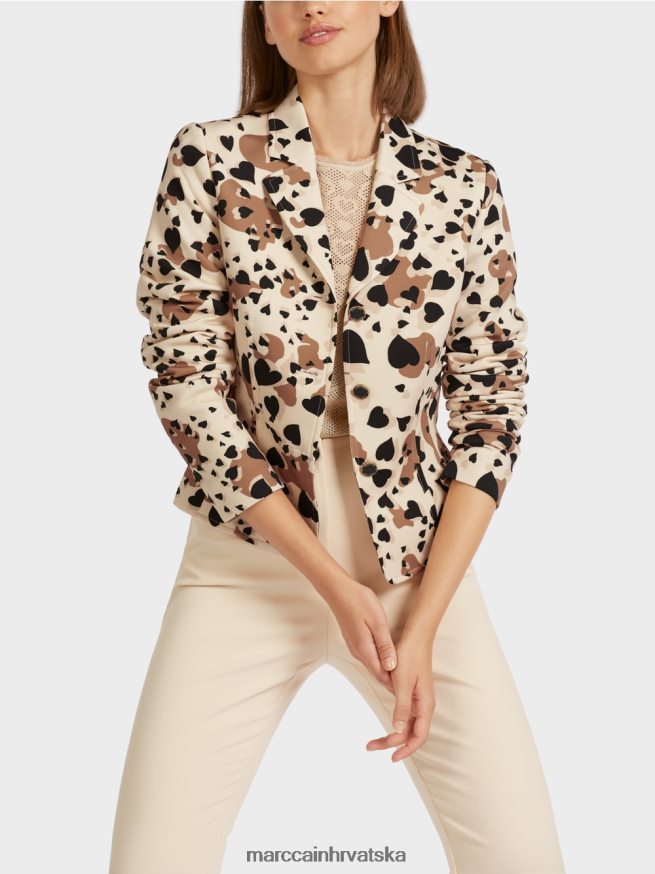 krema Marc Cain blejzer s dizajnom leoparda u obliku srca odjeća 4D66P4204
