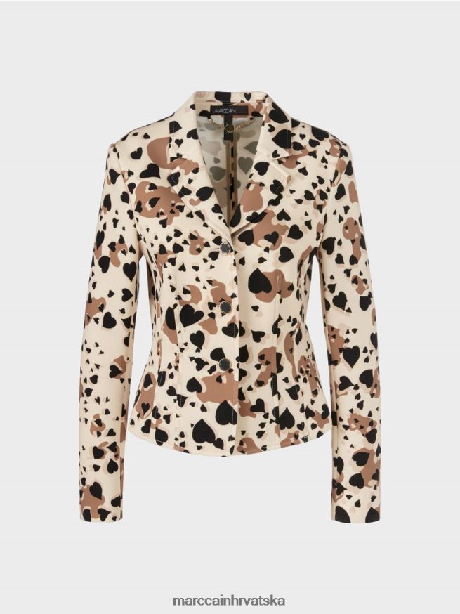 krema Marc Cain blejzer s dizajnom leoparda u obliku srca odjeća 4D66P4204