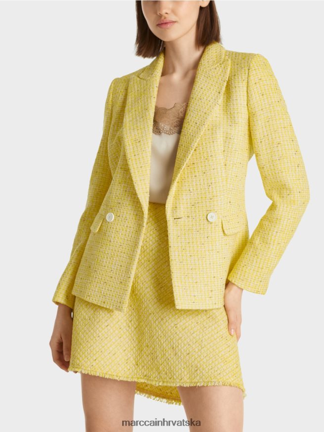 limun zelena Marc Cain pamučni blejzer od tvida odjeća 4D66P4186