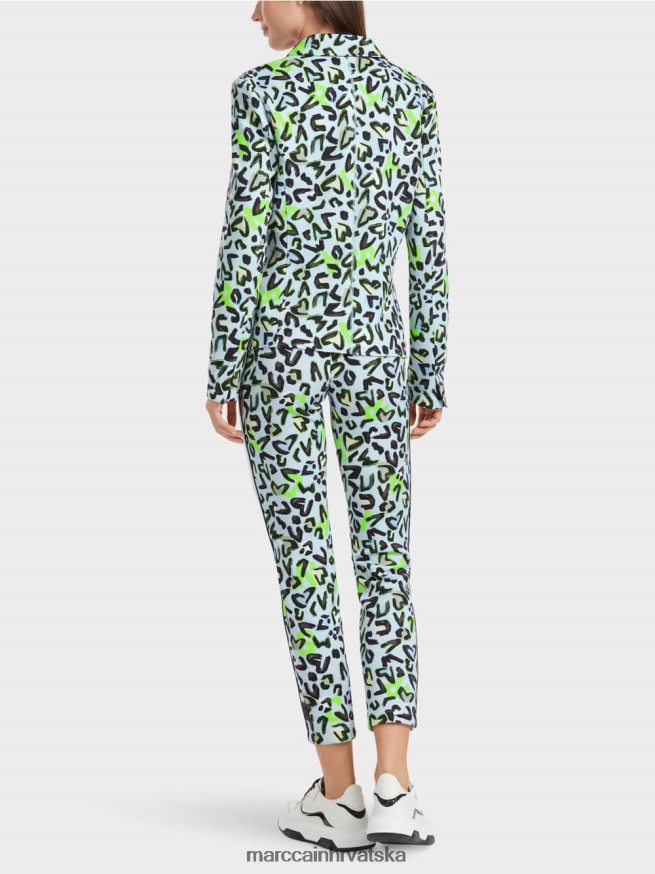 meka puderasto plava Marc Cain skrojeni blejzer sa cijelim printom odjeća 4D66P4165