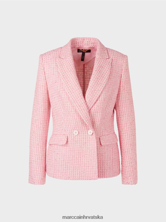 nježno ružičasta Marc Cain pamučni blejzer od tvida odjeća 4D66P4188