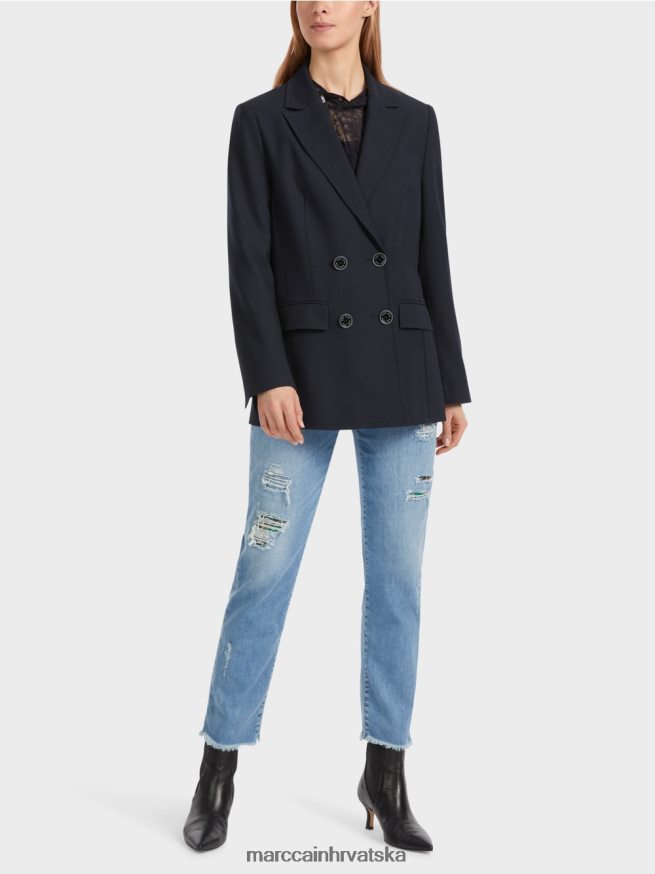 ponoćno plava Marc Cain blejzer s dvostrukim kopčanjem odjeća 4D66P4148