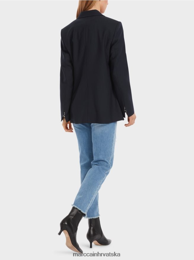ponoćno plava Marc Cain blejzer s dvostrukim kopčanjem odjeća 4D66P4148