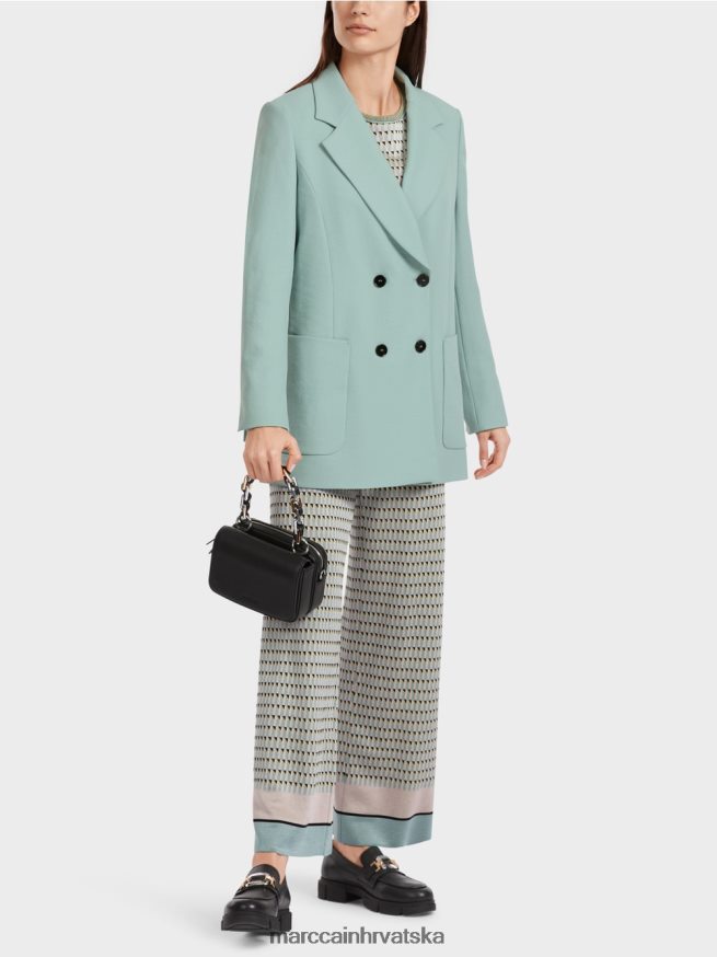 tamno nebesko plavo Marc Cain blejzer izgleda nabora odjeća 4D66P4169