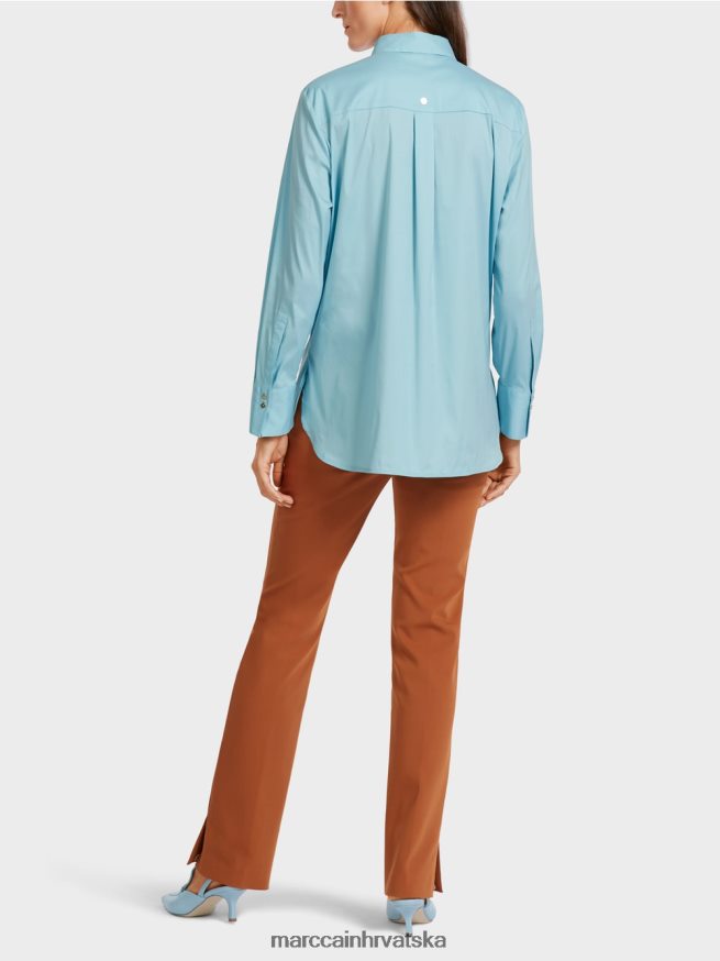 atmosferski plava Marc Cain duga bluza od mješavine pamuka odjeća 4D66P41016