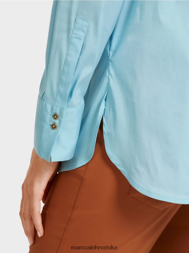 atmosferski plava Marc Cain duga bluza od mješavine pamuka odjeća 4D66P41016