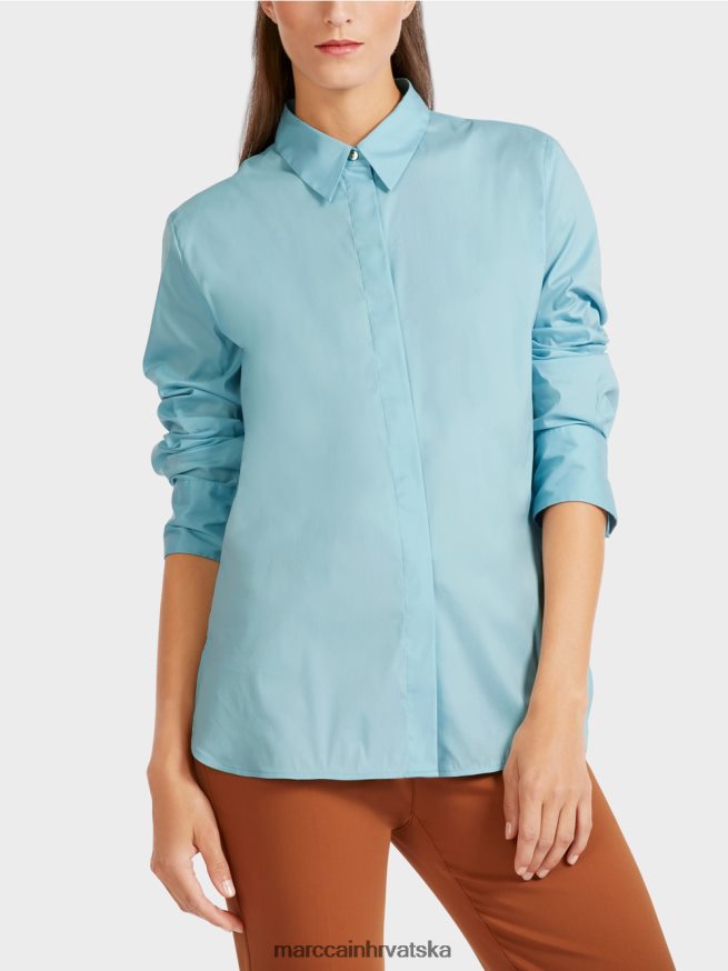 atmosferski plava Marc Cain duga bluza od mješavine pamuka odjeća 4D66P41016