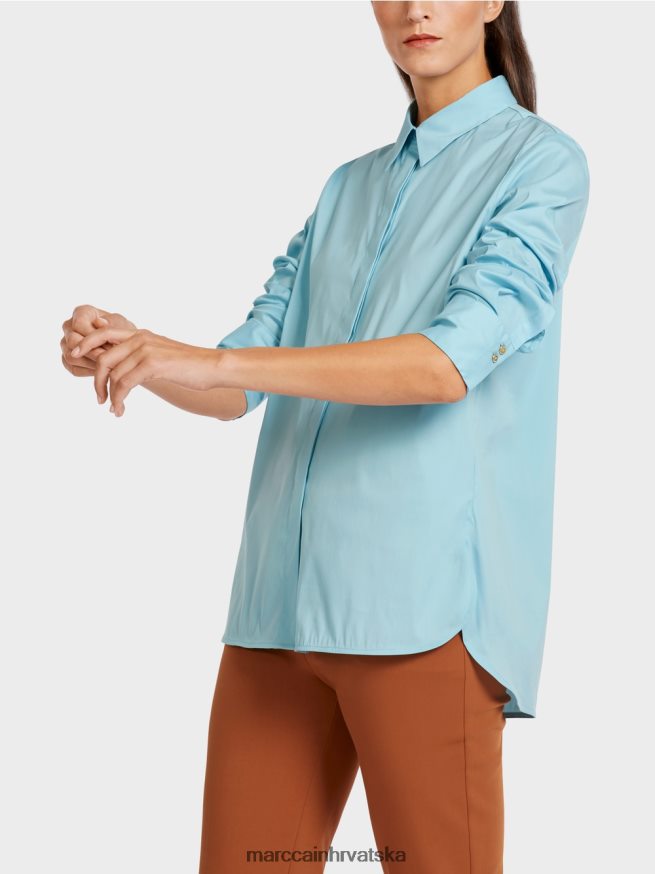 atmosferski plava Marc Cain duga bluza od mješavine pamuka odjeća 4D66P41016