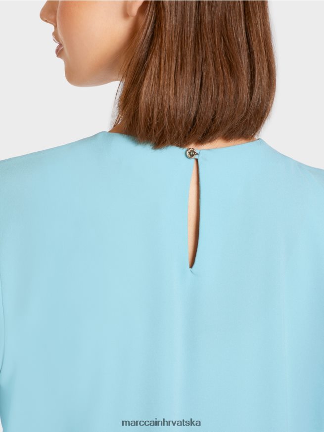 atmosferski plava Marc Cain top u stilu bluze s naborima odjeća 4D66P41020
