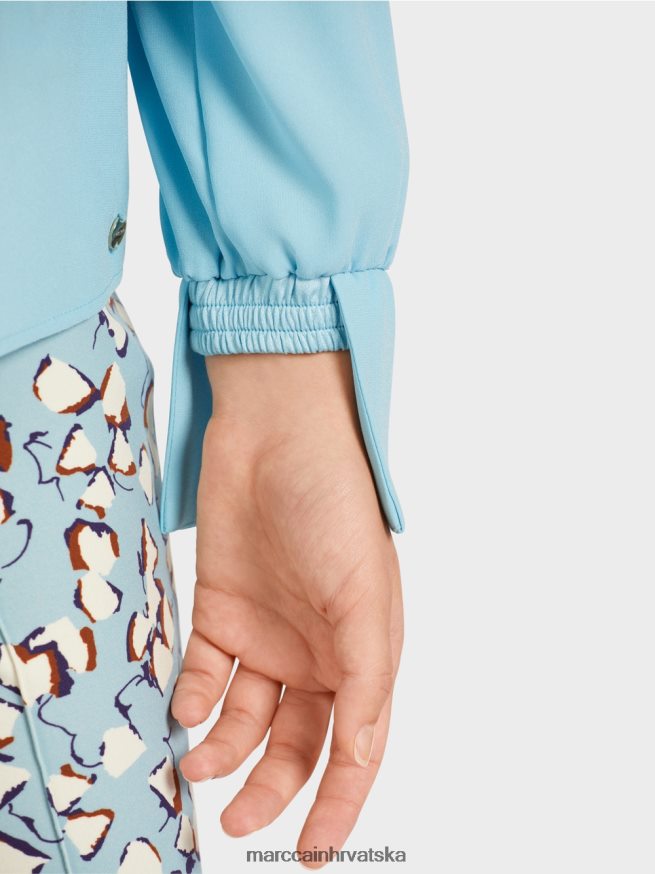 atmosferski plava Marc Cain top u stilu bluze s naborima odjeća 4D66P41020