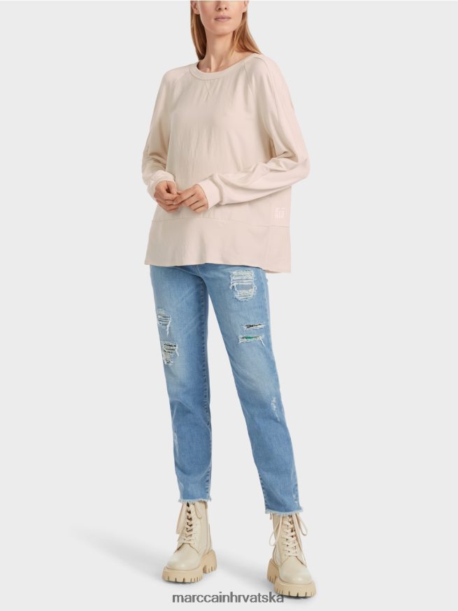 bademov cvijet Marc Cain raglan bluza s mješavinom materijala odjeća 4D66P4835