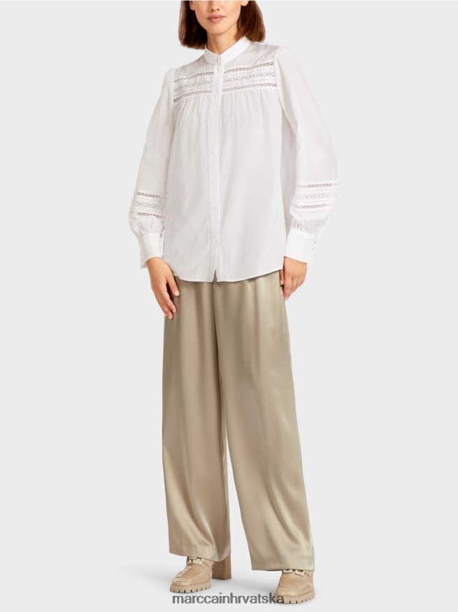 bijela Marc Cain bluza s čipkastim rubom odjeća 4D66P4958