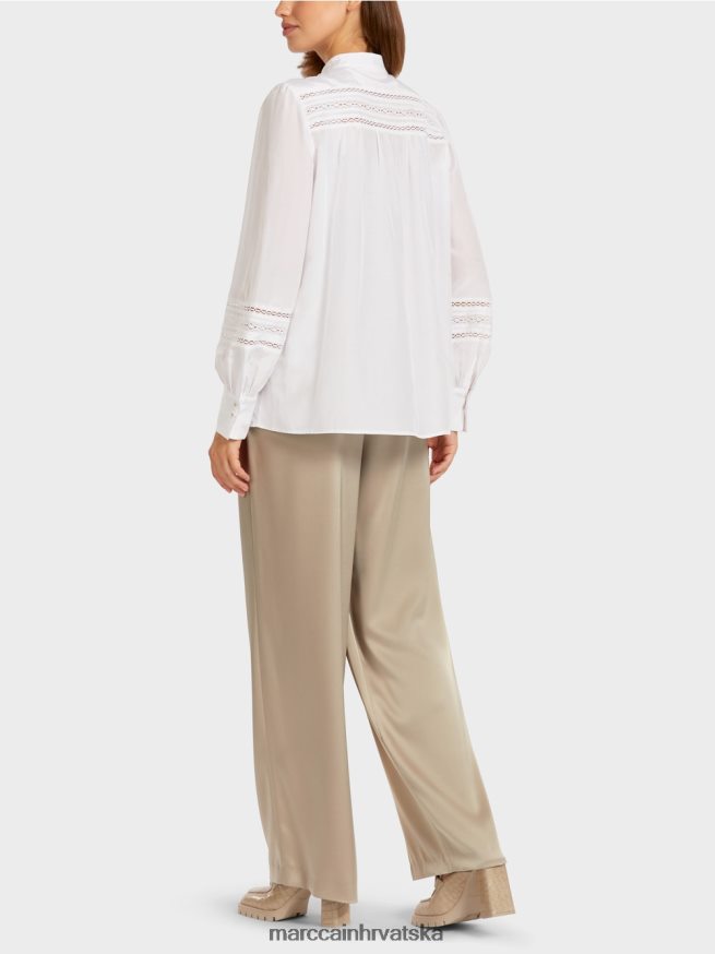 bijela Marc Cain bluza s čipkastim rubom odjeća 4D66P4958