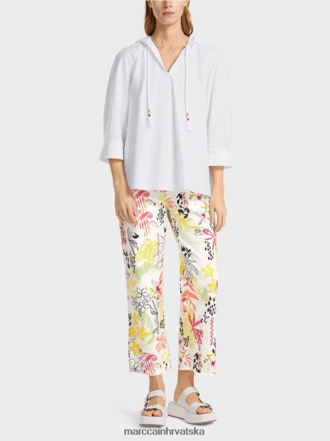 bijela Marc Cain casual bluza s elegantnom svilom odjeća 4D66P4933