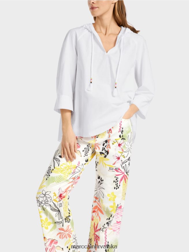 bijela Marc Cain casual bluza s elegantnom svilom odjeća 4D66P4933