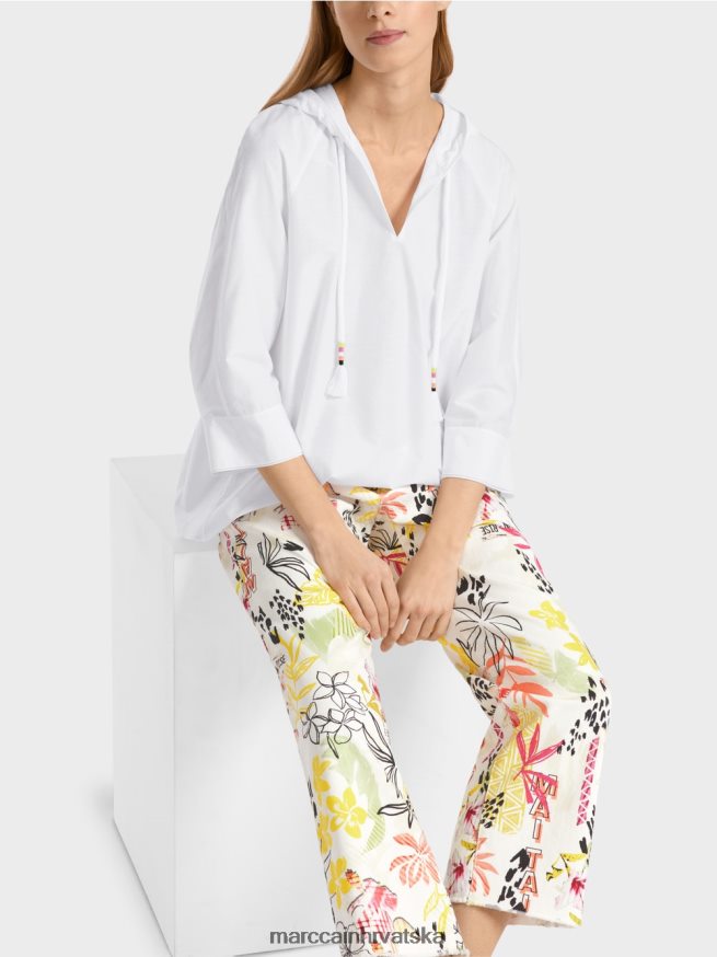 bijela Marc Cain casual bluza s elegantnom svilom odjeća 4D66P4933