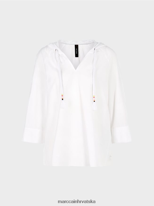 bijela Marc Cain casual bluza s elegantnom svilom odjeća 4D66P4933