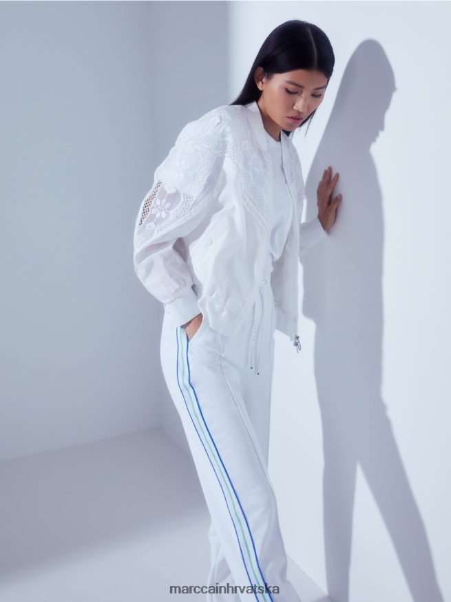 bijela Marc Cain majica s dijagonalnim bočnim šavom odjeća 4D66P4940