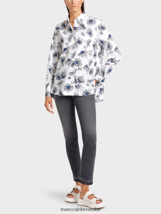 bijela Marc Cain "rethink together" cvjetna bluza odjeća 4D66P4990