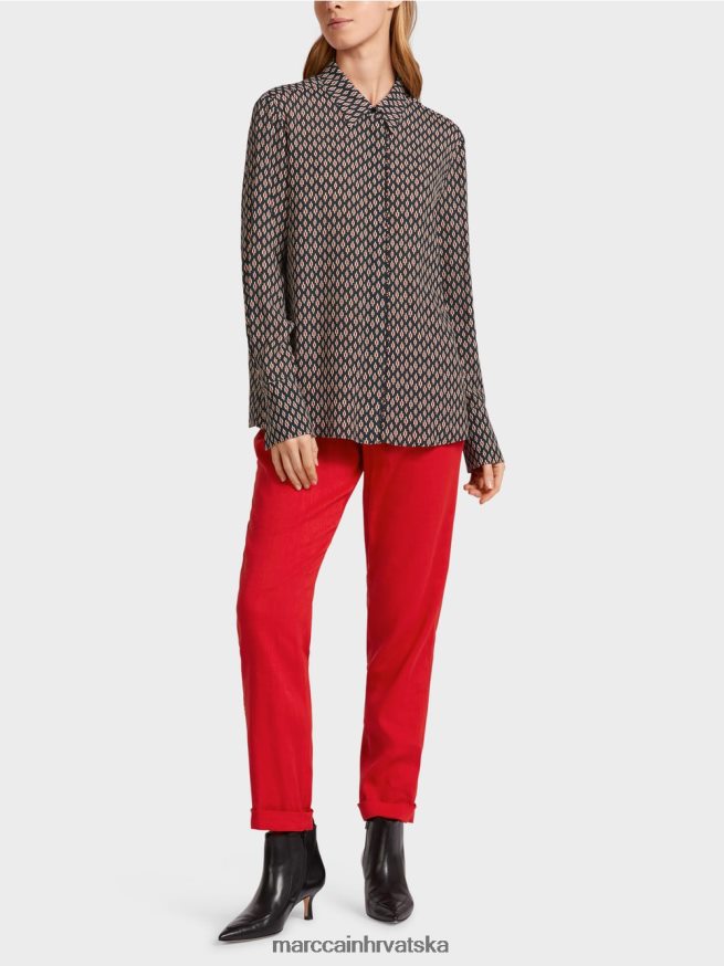 crno Marc Cain bluza od viskoze s cijelim printom odjeća 4D66P4920