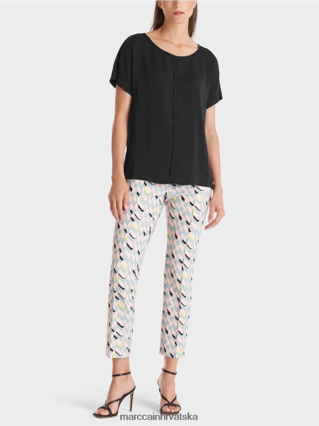 crno Marc Cain puristička "promislimo zajedno" bluza odjeća 4D66P4887