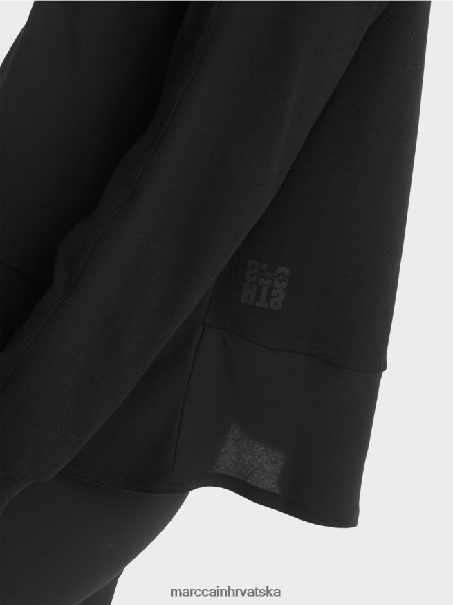 crno Marc Cain raglan bluza s mješavinom materijala odjeća 4D66P4874