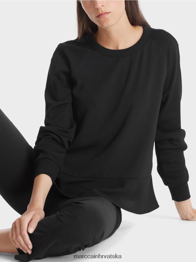 crno Marc Cain raglan bluza s mješavinom materijala odjeća 4D66P4874