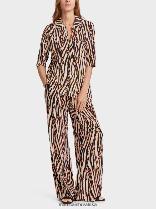 duboka crvena Marc Cain bluza s printom životinjskog krzna odjeća 4D66P4919