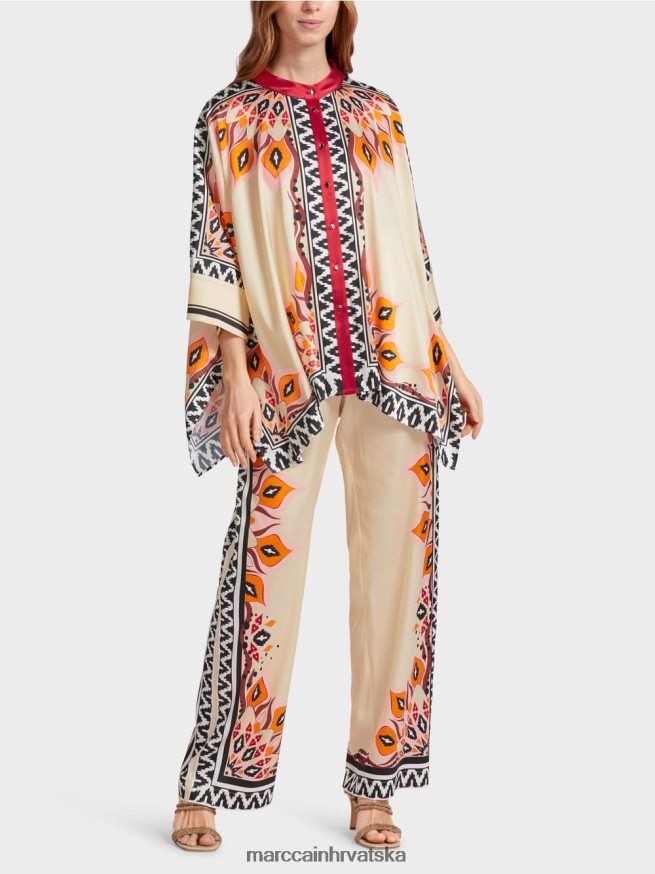 duboka crvena Marc Cain bluza u pončo stilu odjeća 4D66P4914